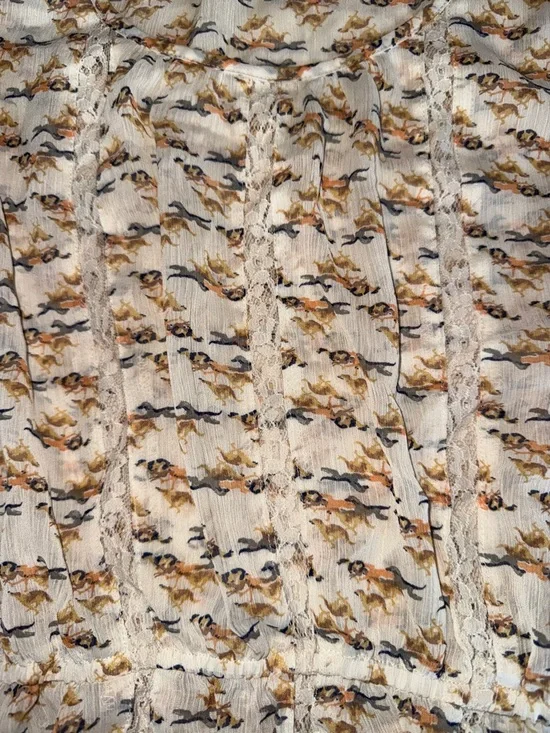 princess vera wang White Horse Peplum Lace-Trim Blouse - Picture 6 of 6